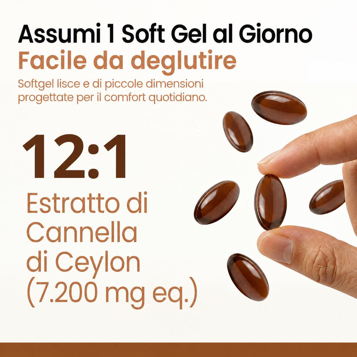 Cannella di Ceylon equivalente a 7.200 mg con Olio MCT