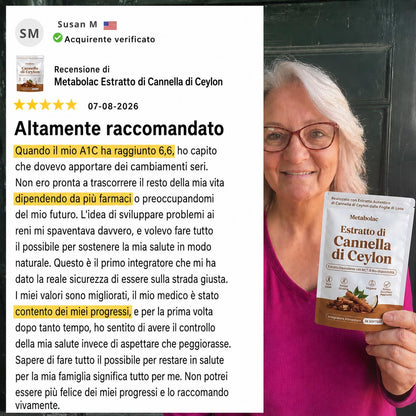 Cannella di Ceylon equivalente a 7.200 mg con Olio MCT