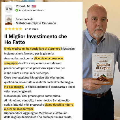 Cannella di Ceylon equivalente a 7.200 mg con Olio MCT